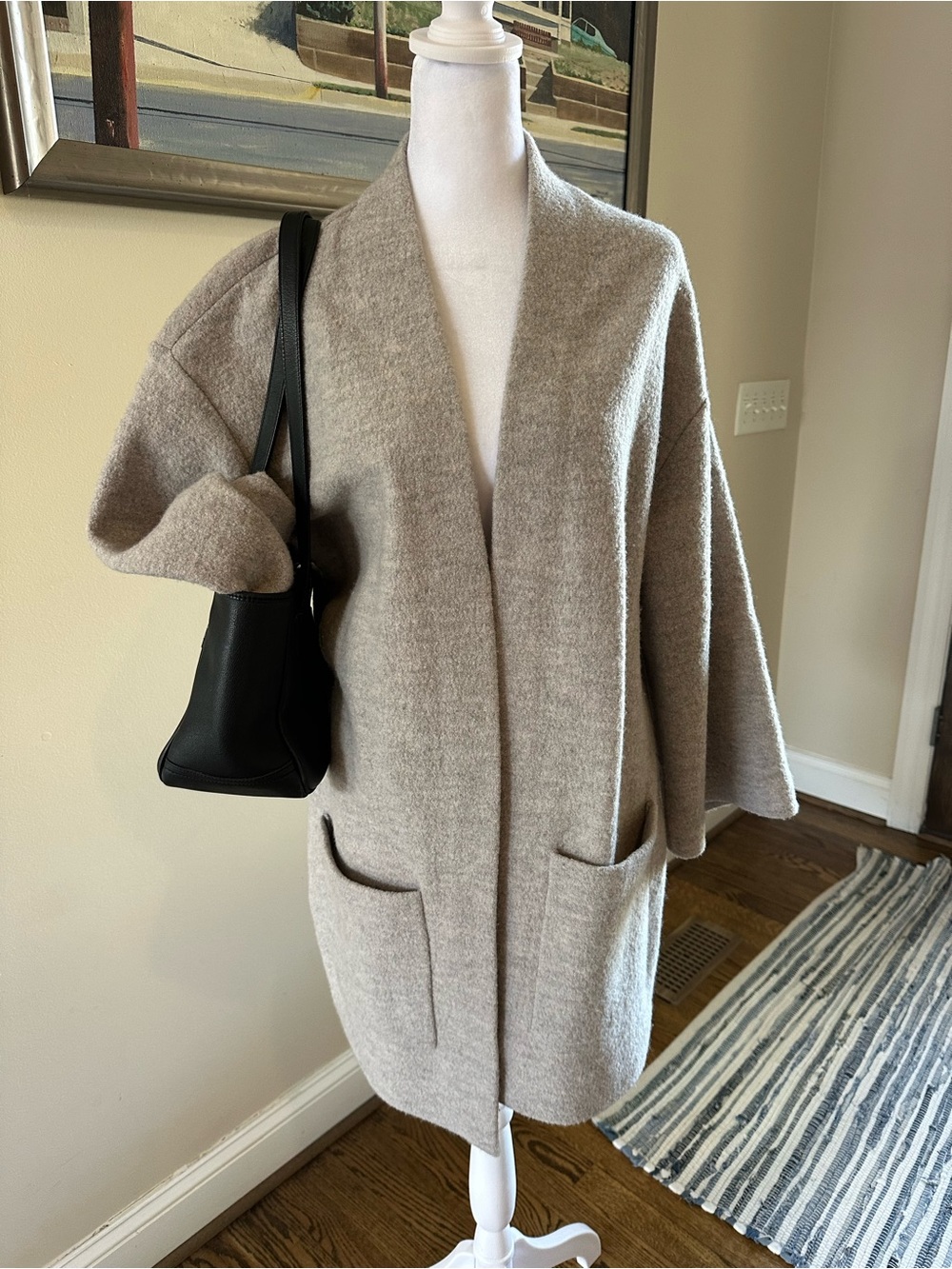 Wilfred Aritzia Grey 100% Merino Wool Brullon Cardigan Sweater Sz M Fall